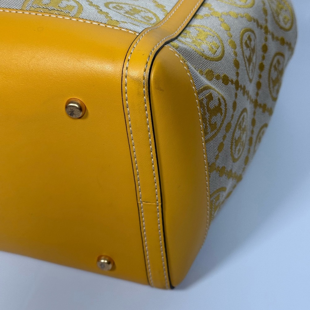 TORY BURCH T Monogram Jacquard Canvas Large Tote GOLDFINCH-Yellow - Picture 13 of 17